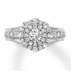 Diamond Engagement Ring 1-1/8 ct tw Round-cut 14K White Gold