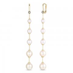 Le Vian Chocolatier Pearl Earrings 1/20 ct tw Diamonds 14K Honey Gold