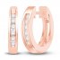 Diamond Huggie Hoop Earrings 1/8 ct tw Round-cut 10K Rose Gold