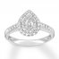 Previously Owned Diamond Engagement Ring 1/2 ct tw Pear-shaped 14K White Gold