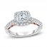 Adrianna Papell Diamond Engagement Ring 1-1/3 ct tw Princess/Baguette/Round 14K Two-Tone Gold