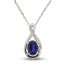 Blue & White Lab-Created Sapphire Necklace Sterling SIlver 18"