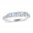 Diamond Anniversary Ring 7/8 ct tw Oval/Round 14K White Gold