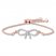 Diamond Bow Bolo Bracelet 1/6 ct tw Round-cut 10K Rose Gold