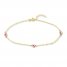 Heart Anklet Two-Tone Gold 9"