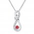 Lab-Created Ruby Necklace Diamond Accents Sterling Silver