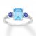 Blue Topaz & Lab-Created Sapphire Ring Sterling Silver