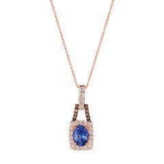 Le Vian Tanzanite Necklace 1/2 ct tw Diamonds 14K Strawberry Gold 18"