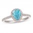 Le Vian Aquamarine Ring 1/3 ct tw Diamonds 14K Vanilla Gold