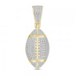 Men's Diamond Football Pendant 1/4 ct tw Round-cut 10K Yellow Gold