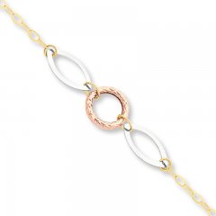 Anklet 14K Tri-Color Gold