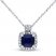 Sapphire Necklace 1/10 ct tw Diamonds 10K White Gold