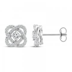 Center of Me Diamond Stud Earrings 1/2 ct tw 10K White Gold