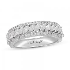 Neil Lane Premier Diamond Anniversary Ring 1-1/4 ct tw Marquise/Round-Cut 14K White Gold