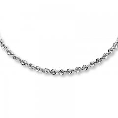 Rope Necklace 14K White Gold 22" Length