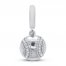 True Definition Baseball Charm 1/15 ct tw Diamonds Sterling Silver