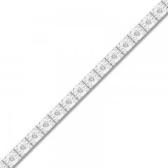 Diamond Bracelet 1/4 ct tw Round-cut Sterling Silver 7.5"