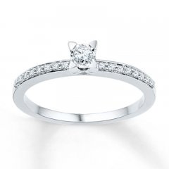 Diamond Promise Ring 1/6 ct tw Round-cut 10K White Gold