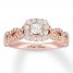 Neil Lane Engagement Ring 5/8 ct tw Princess-cut 14K Rose Gold