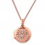 Diamond Locket Necklace 1/5 ct tw Round-cut 10K Rose Gold