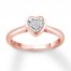 Heart Ring with Diamonds 10K Rose Gold