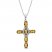 Citrine & White Lab-Created Sapphire Cross Necklace Sterling Silver 18"