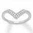 Diamond Chevron Ring 1/8 ct tw Round-cut Sterling Silver