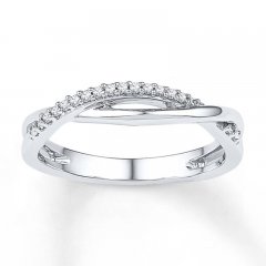 Midi Ring 1/20 ct tw Diamonds Sterling Silver