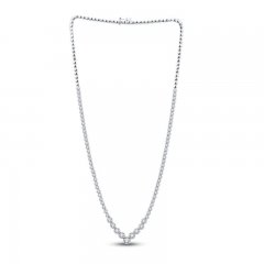 Diamond Riviera Necklace 3 ct tw Round-Cut 10K White Gold 17"