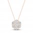 Diamond Fashion Necklace 1/5 ct tw Round-cut 10K Rose Gold 18"