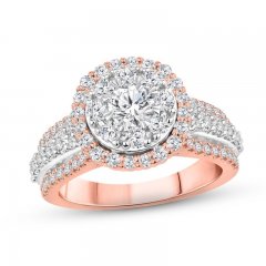 Diamond Engagement Ring 1-3/4 ct tw Round-cut 14K Two-Tone Gold