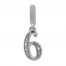 True Definition Number 6 Charm with Diamonds Sterling Silver