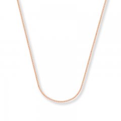 Wheat Chain Necklace 14K Rose Gold 18" Length