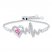 Heartbeat Bolo Bracelet Lab-Created Sapphire Sterling Silver