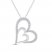 Diamond Double Heart Necklace 1/3 ct tw Round-cut Sterling Silver 18"