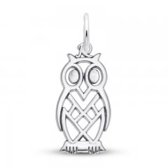 Owl Charm Sterling Silver