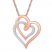 Double Heart Diamond Necklace 1/8 Carat tw 10K Rose Gold