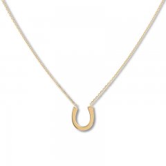 Horseshoe Necklace 14K Yellow Gold 16"-18" Adjustable