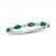 Emerald & Diamond Anniversary Ring 10K White Gold