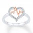 Heartbeat Ring 1/15 ct tw Diamonds Sterling Silver/10K Gold