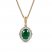 Emerald & Diamond Necklace 1/20 ct tw 10 Yellow Gold 18"