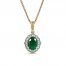 Emerald & Diamond Necklace 1/20 ct tw 10 Yellow Gold 18"