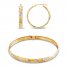 Bangle & Hoop Earrings Set 10K Yellow Gold