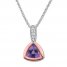 Amethyst Necklace 1/20 ct tw Diamonds Sterling Silver/10K Gold