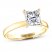 THE LEO Artisan Diamond Solitaire Engagement Ring 2 ct tw Princess-cut 14K Yellow Gold