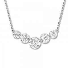 Diamond Necklace 1 ct tw Round-cut 14K White Gold