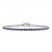 Blue Lab-Created Sapphire Line Bracelet Sterling Silver 7.25"