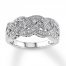 Diamond Woven Ring 1/8 ct tw Round-cut Sterling Silver