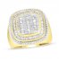 Men's Diamond Ring 1-1/4 ct tw Round/Baguette 10K Yellow Gold