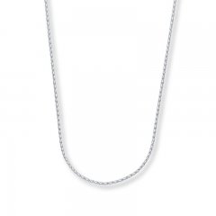 Wheat Chain Necklace 14K White Gold 20" Length